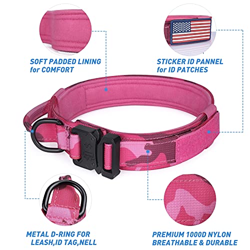 Hotsky Tactical Dog Collar, Adjustable Military Training Nylon Dog Collar with Handle, Heavy Duty Metal Buckle K9 Dog… - Image 2