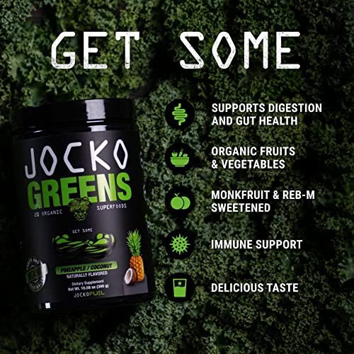 Jocko Fuel Greens Powder Bundle - Greens & Superfood Powder For Healthy Green Juice - Keto Friendly With Spirulina, Chlorella, Digestive Enzymes, & Probiotics - 60 Servings #TOP1