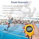 Stopwatch Timer with Countdown, ON/Off Simple Operation No Clock No Date, Digital Stop Watch for Sports, Yellow - Image 2