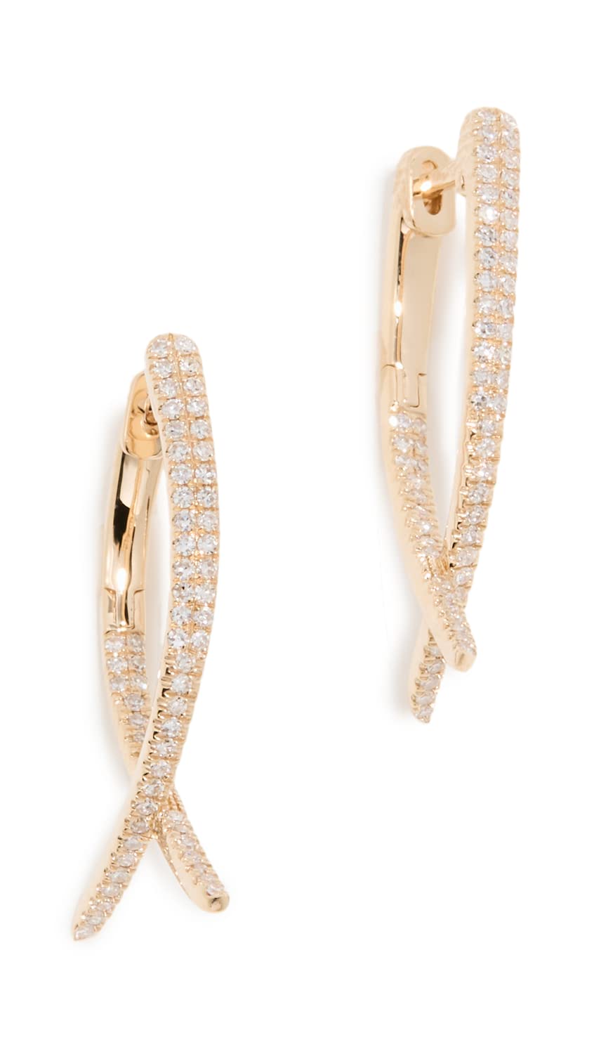 EF CollectionWomen's Diamond Loop Hoop Earrings