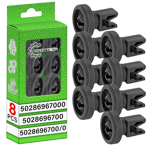 8 Piezas Ruedas para Cesta Superior Lavavajillas con el Código Original 50286967000 5028696700 5028696700/0 para AEG para Zanussi para Electrolux - Garantía de 5 Años - ONIX TECH