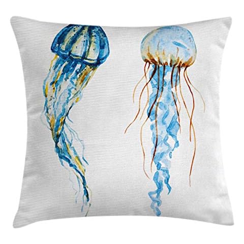 Funda de Almohada Náutica ABAKUHAUS con Estampa de Medusas Marinas Cover