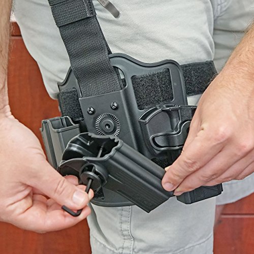 Drop Leg Platform, Black Molded Polymer - Boomstick - Pistol Handgun Holster Clip Firearm Holder #TOP4