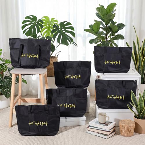 6 Bolsas Tote de Agradecimiento para Despachador con Bolsillo de Malla miniatura 4