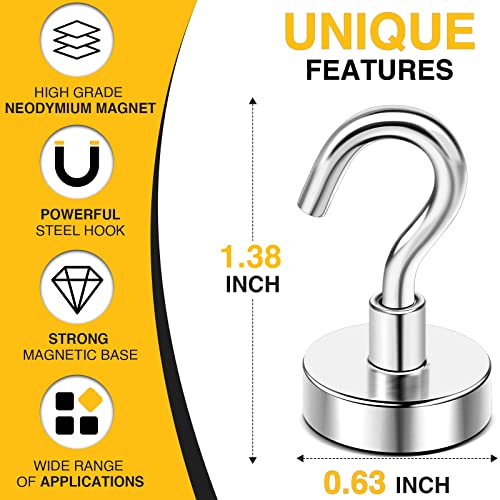 Diymag S16-20P Magnetic Hooks, 30Lbs+ Heavy Duty Magnetic Hooks Cruise thumb #3