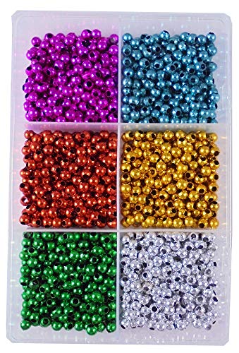 Image of eshoppee 5mm Multicolor Round Plastic Beads | 5mm Size, Jewellery Making Kit, Art and Crafts Materials, Necklace Bracelet Earring Making, DIY Kit
