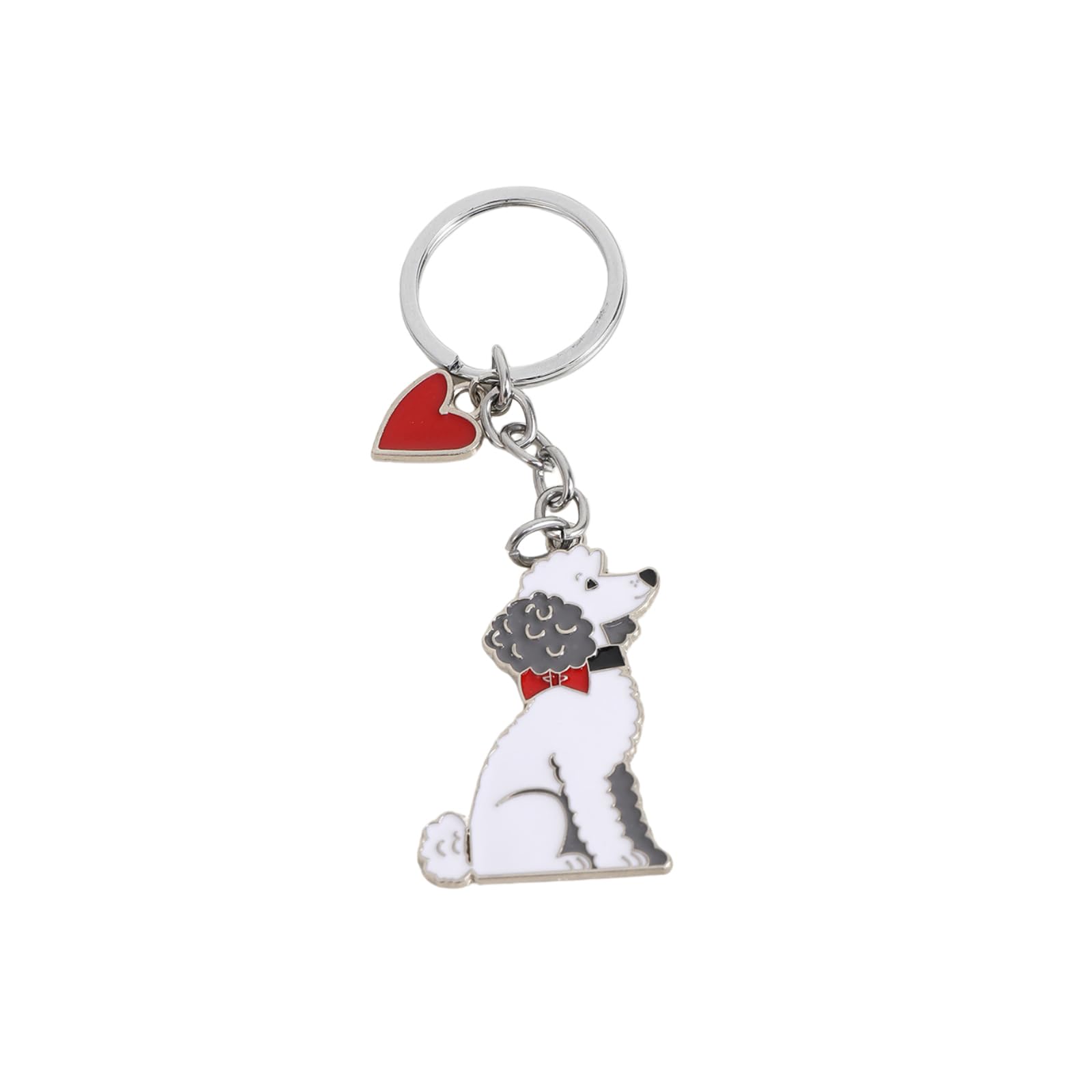 BT Bear Dog Keychain,Dog ID Tag Cute Metal Dog Keychain Keyring Keyfob Bag Charm (Grey Poodle)