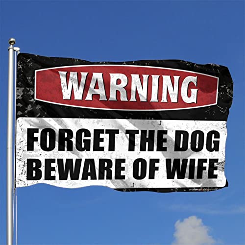 Drapeau d'avertissement rigolo Beware of Wife pour recouvrir un grand mur vide - 3