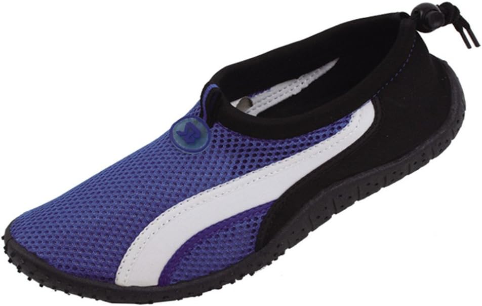 starbay Men's Athletic Water Shoes Aqua Socks with White Streak