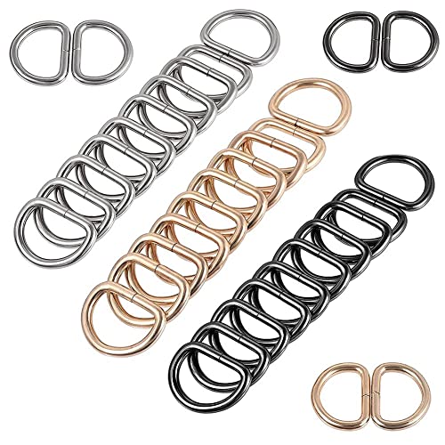 Halbrunder D-Ring, 30 Stück 25mm, Metall-Schnalle, Halbringe Silber für Rucksack, Gürtelschnallen, Taschen, Handtaschen, Bastelzubehör, Karabiner