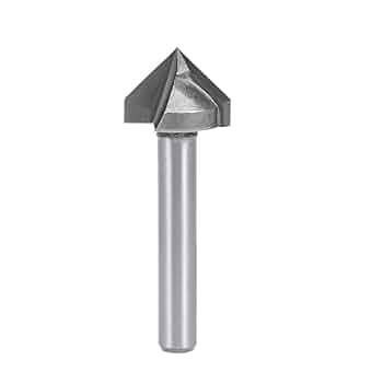 Genmitsu 5PCS V-Groove Router Bits Set, 60u00b0 90u00b0 120u00b0 150u00b0 Angle, 6mm Shank, 3D V Shape Milling Wood Cutter Knife CNC Engraving Router Bit, VG05A