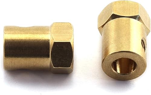 Miniatura 4 de Motor de acoplamiento de eje hexagonal de latón de 0118in para conectar el eje del motor de CC robot neumático de automóvil modelo