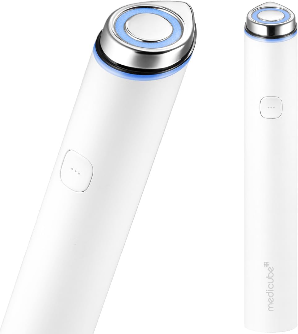 medicube Mini Booster Pro Branco | Dispositivo facial acessível em casa para iniciantes - Booster de brilho portátil para pele de vidro, aumentando a absorção de cuidados com a pele