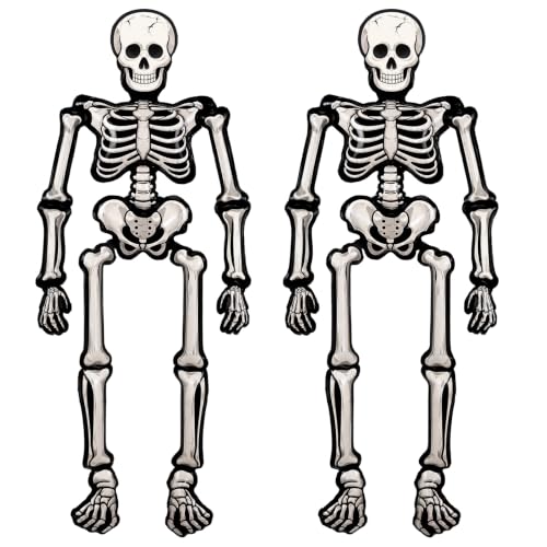 Image of 79 inch Skeleton Halloween Balloon, 2 Jumbo Skull Foil Balloon for Halloween Decorations Indoor, Halloween Home Decor, Halloween Decorations Outdoor