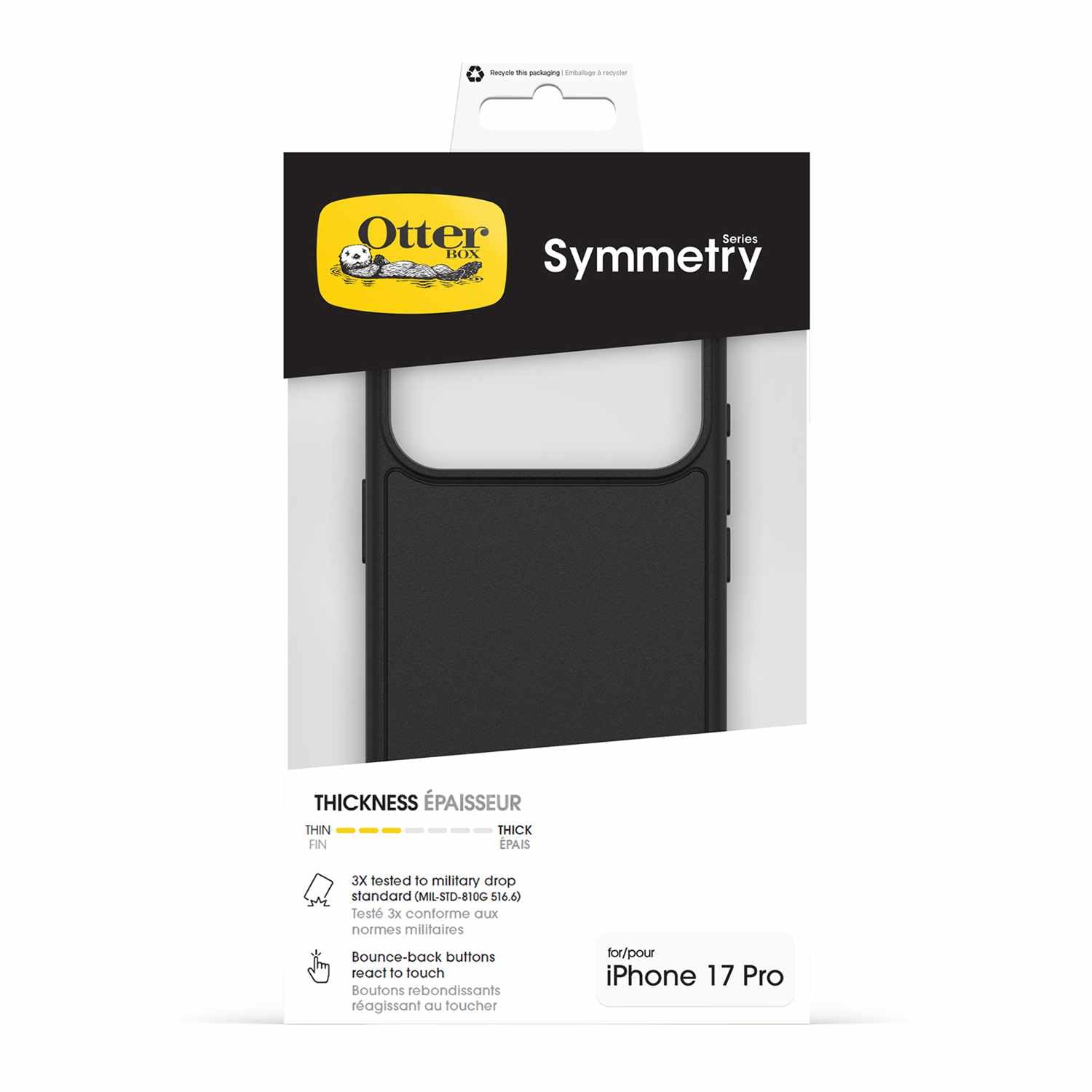 OtterBox Simmetria compatibile con MagSafe Case w/Camera Control iPhone 17 Pro Nero
