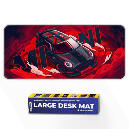 Image of Mini Cuper Extended Gaming Pad 80X33CM - Large, Non-Slip Rubber Base with Stitched Edges - Ideal PC Gaming Setup Mat & Accessories - Perfect Long Pad for Gamers