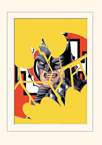 Pyramid International DC Comics (Batman Cracked) -Mounted Print Memorabilia 30 x 40cm, Paper, Multicoloured, 30 x 40 x 1.3 cm