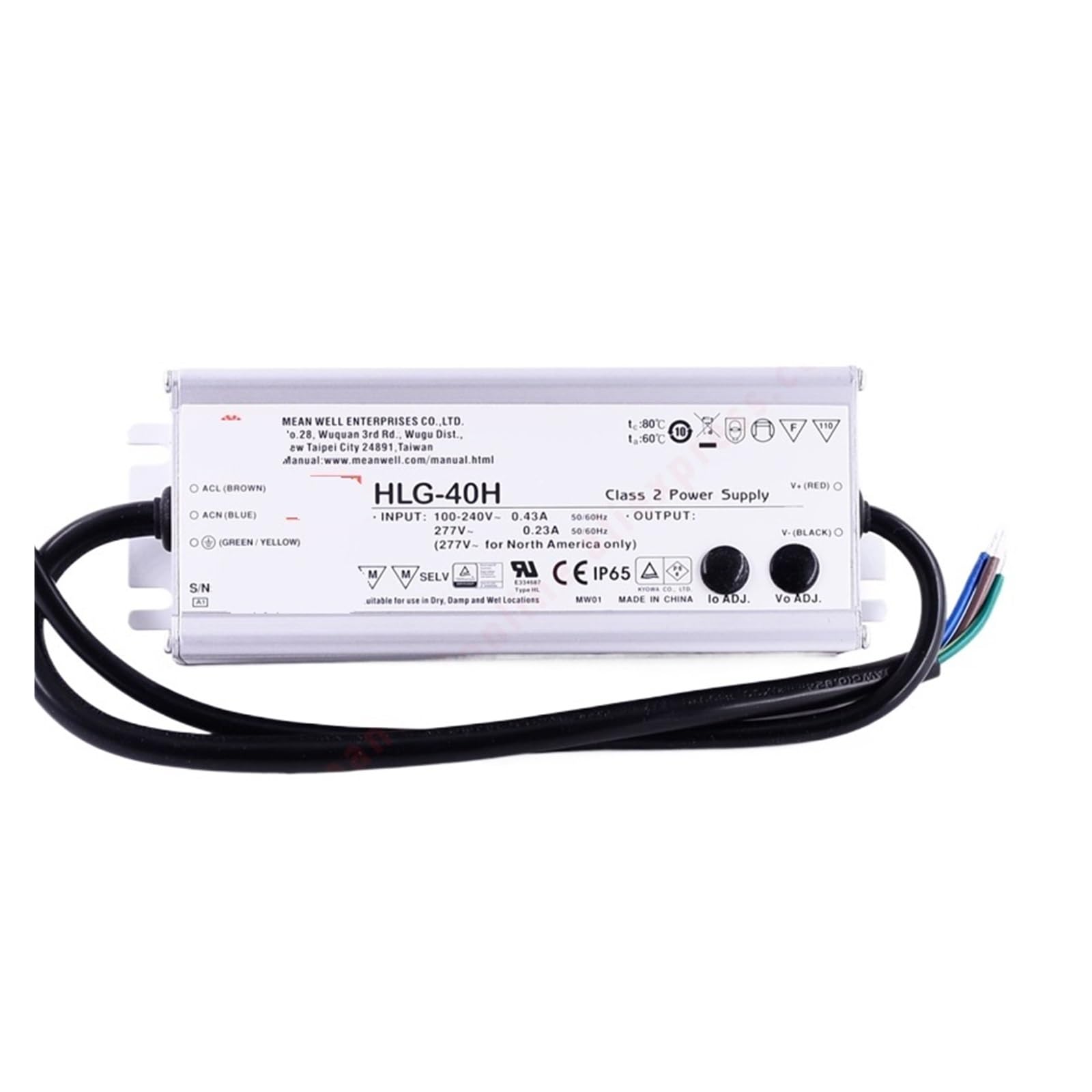 Pilote de LED anti coupure HLG-40H-48A 40W pour sécuriser un haut hangar