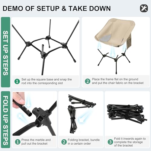 Howjoe Lightweight Camping Chairs With Adjustable Height thumb #3