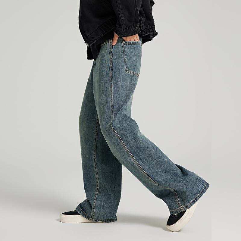 Men's Summer Jeans Vintage American Loose Straight Denim Everyday Pants2