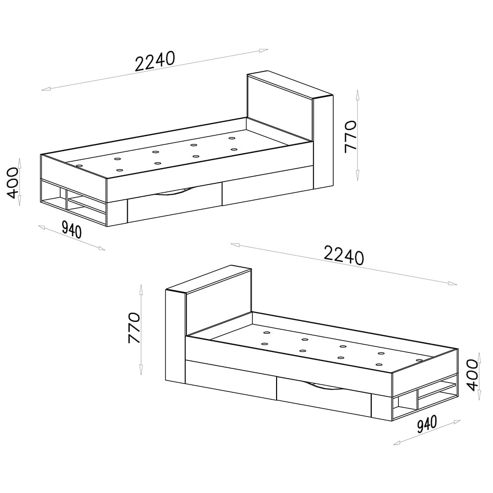 Lomadox Jugendzimmer Set 3-teilig mit Bett, begehbarer Kleiderschrank, Regalschrank in schwarz/braun/beige Modern