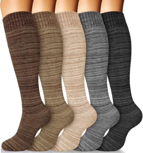 Image of Warm Thermal Boot Socks for Women - Knee High, Winter, Running, Hiking, Gifts - Thick Socks for Cold Weather