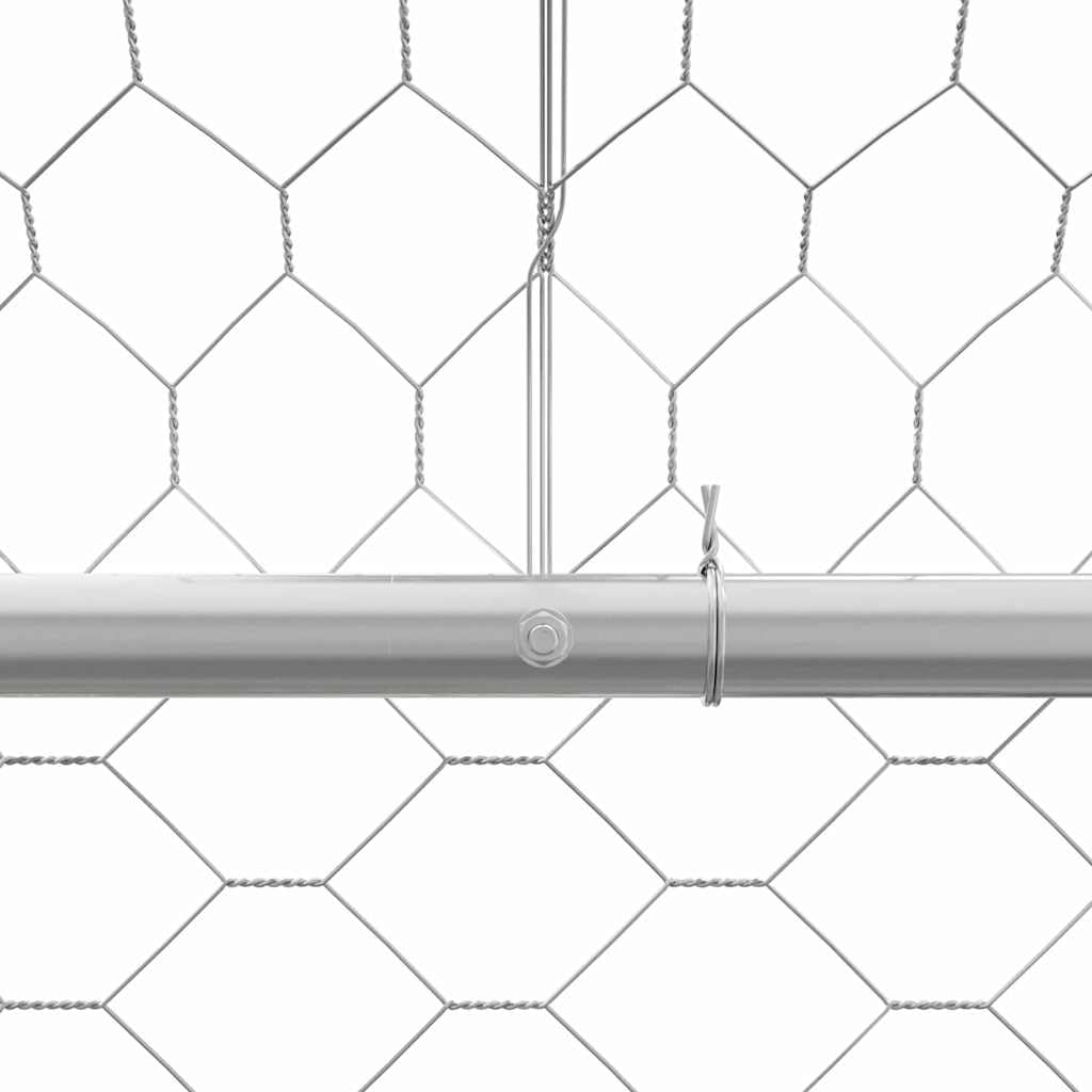 Jaula para perros de acero galvanizado, 2 unidades, 4 x 2 x 2 m, resistente a la intemperie, con techo de malla, cerrojo con cierre, salida de jardín, protección y seguridad para cachorros y