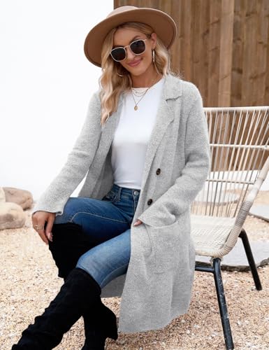 Image of CiCiBird Women Fall Long Cardigan Sweater Trendy Knit Jacket Coat Dressy Blazer Coatigan