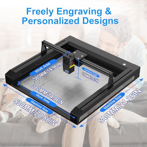 Oulastool NEW-5W-LASER-ENGRAER-002 Yw 10W Laser Engraver, 60W Higher Accuracy Laser Engraving Machine, Compresed Spot 0.05X0.11Mm Laser Cutter For Wood And Metal thumb #6
