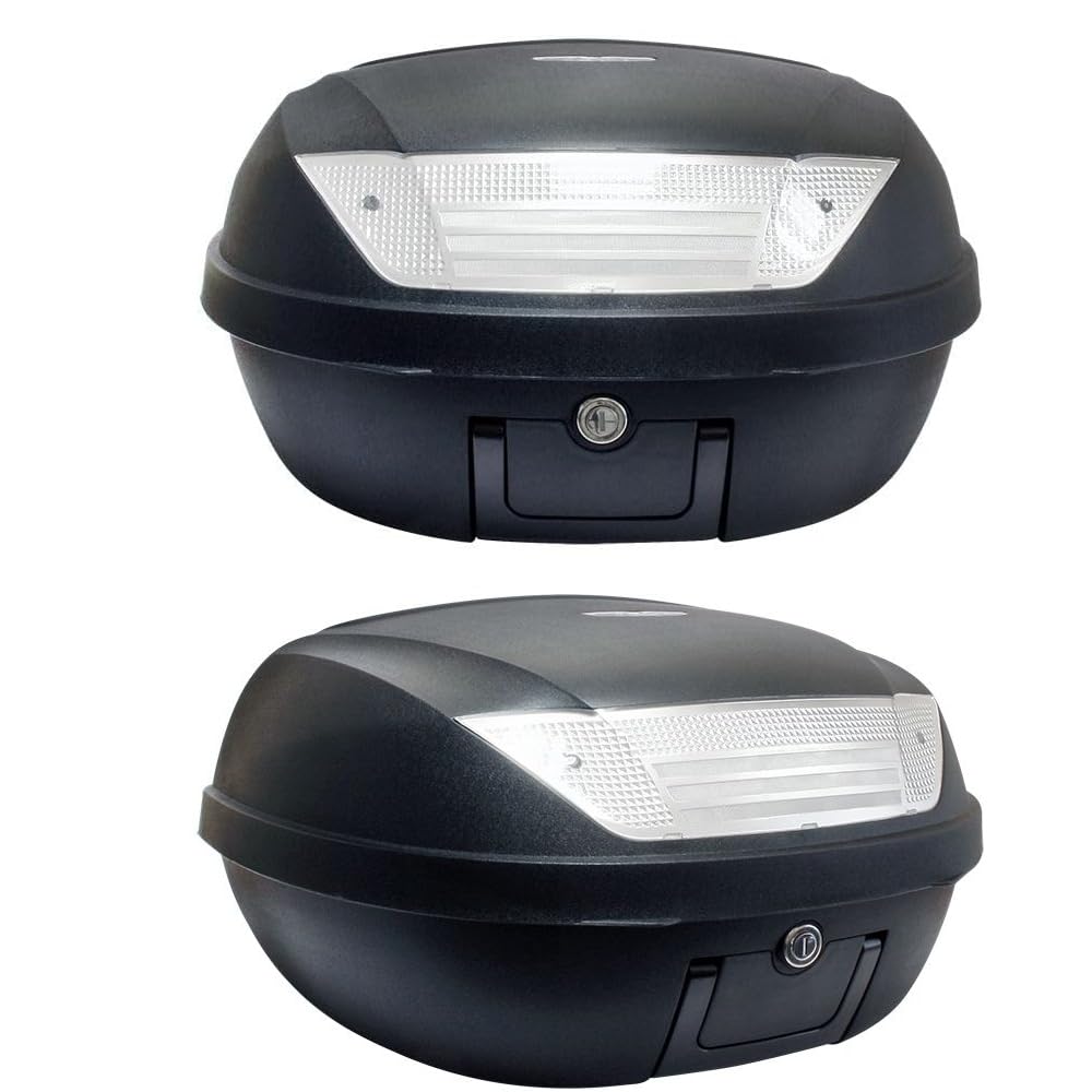 COMPATIBILE CON YAMAHA MAJESTY 400 BAULETTO 52 LITRI SIFAM COMPLETO DI PIASTRA+MANIGLIA+KIT MONTAGGIO VALIGIA BAULE PER PORTAPACCHI MOTO SCOOTER PER 2 CASCHI NERO OPACO