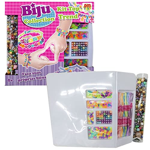 Kit De Miçanga Bijuteria Pulseira Cordão Coleção Infantil Colorido Letras Alfabeto Meninas Biju Coll