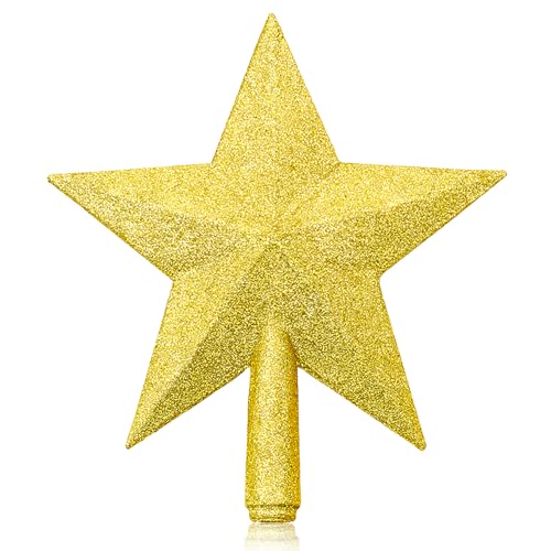 20cm Christmas Tree Star, Gold Tree Topper, Festive Decorati