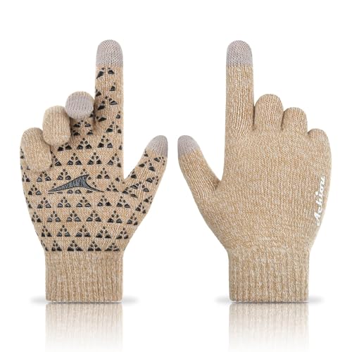Image of Achiou Winter Gloves, Glove for Men Women, Upgraded Touch Screen Texting Warm Running with Thermal Soft Knit Lining