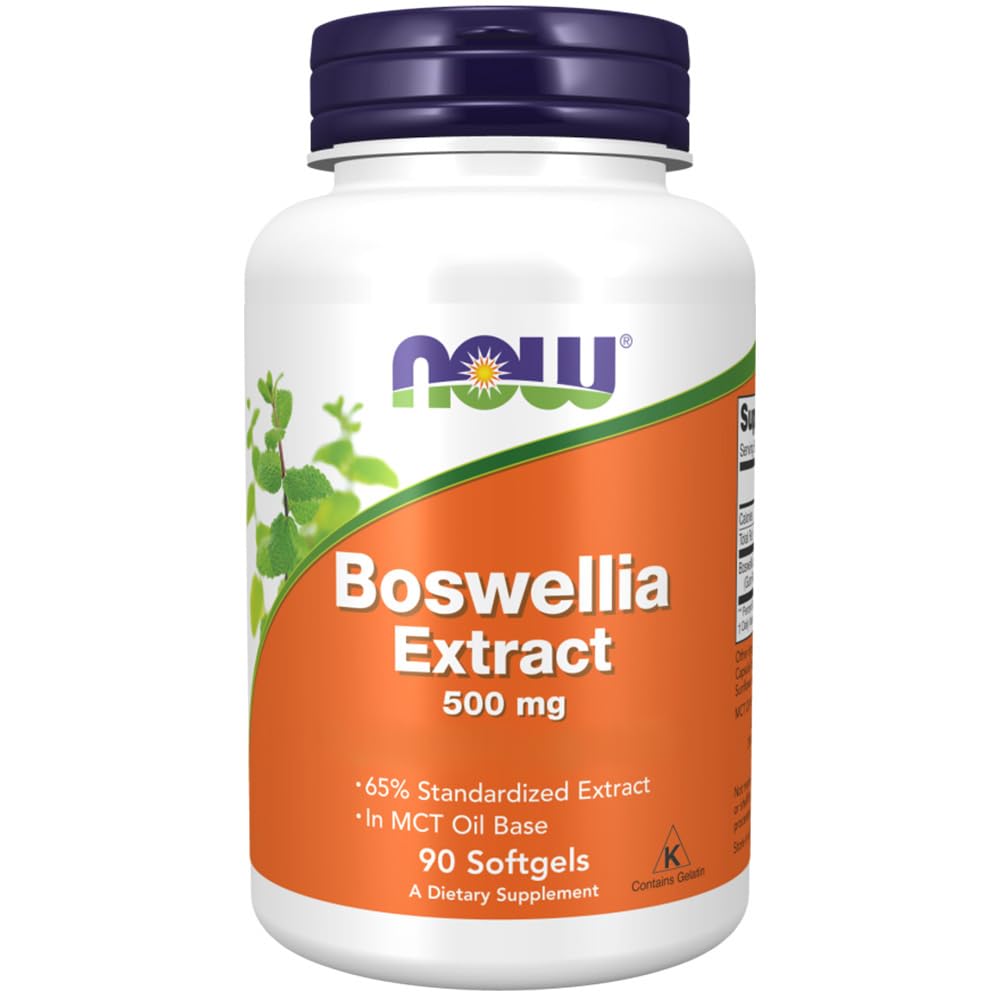 Now Foods, Boswellia-Extrakt, 500mg, Weihrauch-Extrakt mit Boswelliasäure, 90 Weichkapseln, Laborgeprüft, Glutenfrei, Sojafrei, Vegetarisch, Ohne Gentechnik