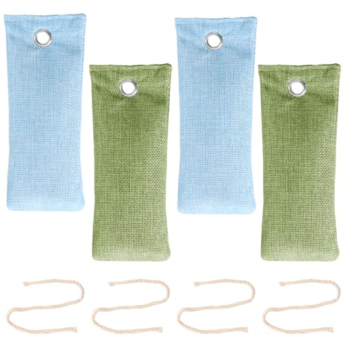 Culinavog 4 Bolsas Carbón Activo de Bambú, 75g Desodorante Natural Antihumedad y Eliminador de Olores para Casa, Coche, Armarios, Zapatos, Purificadoras de Aire