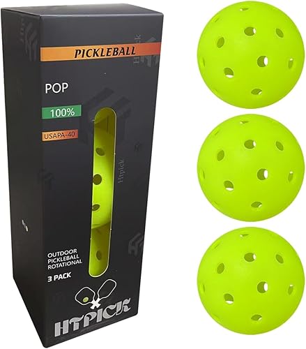 Pickleball Balls  Crack-Resistant  40 Holes Outdoor Pickle Balls  High Bounce, Perfectly Balanced Pickle Ball for Tournament Play