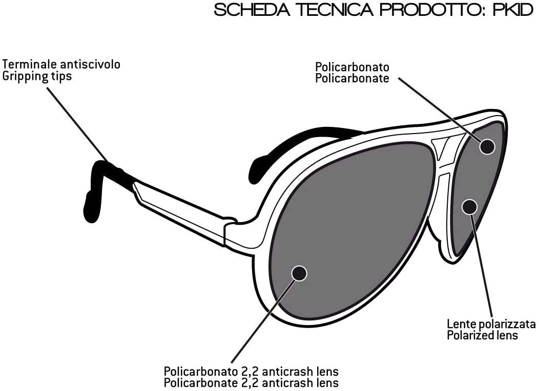 Bertoni Occhiali Bambino da Sole polarizzati Protezione UV400 by Italy cod.P Kid C (Rosso e Bianco)