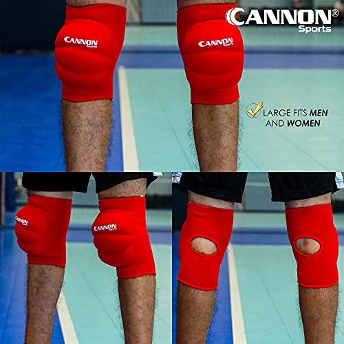 Cannon Sports Pro Series Volleyball Knee Pads With Extra Support For Volleyball, Soccer & Working (Red, Large) #TOP3