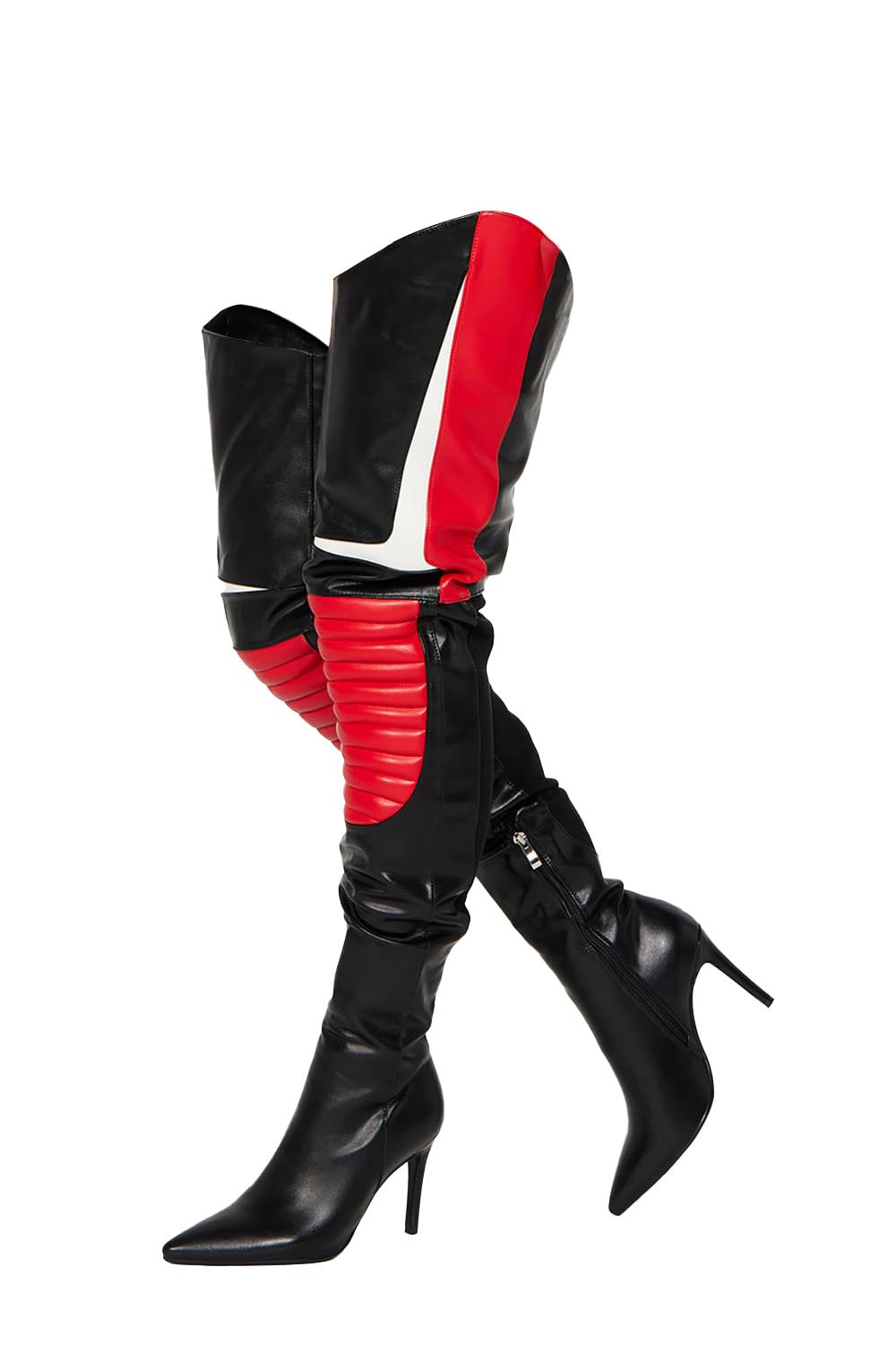 Over-the-Knee Biker Boots High Heel Thigh High Boots