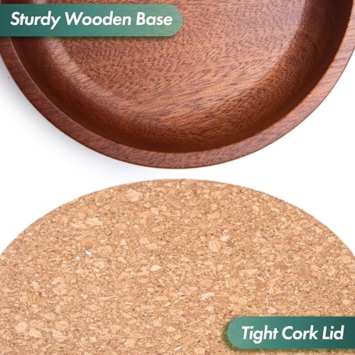 Clear Glass Houseplant Terrarium Planter, 6" W x 12" H, Cylindrical Terrarium with Wooden Base & Cork Lid | Versatile Tabletop Decoration for Home or Office or Hydroponics (Plant Not Included), 41-A-L - Image 6