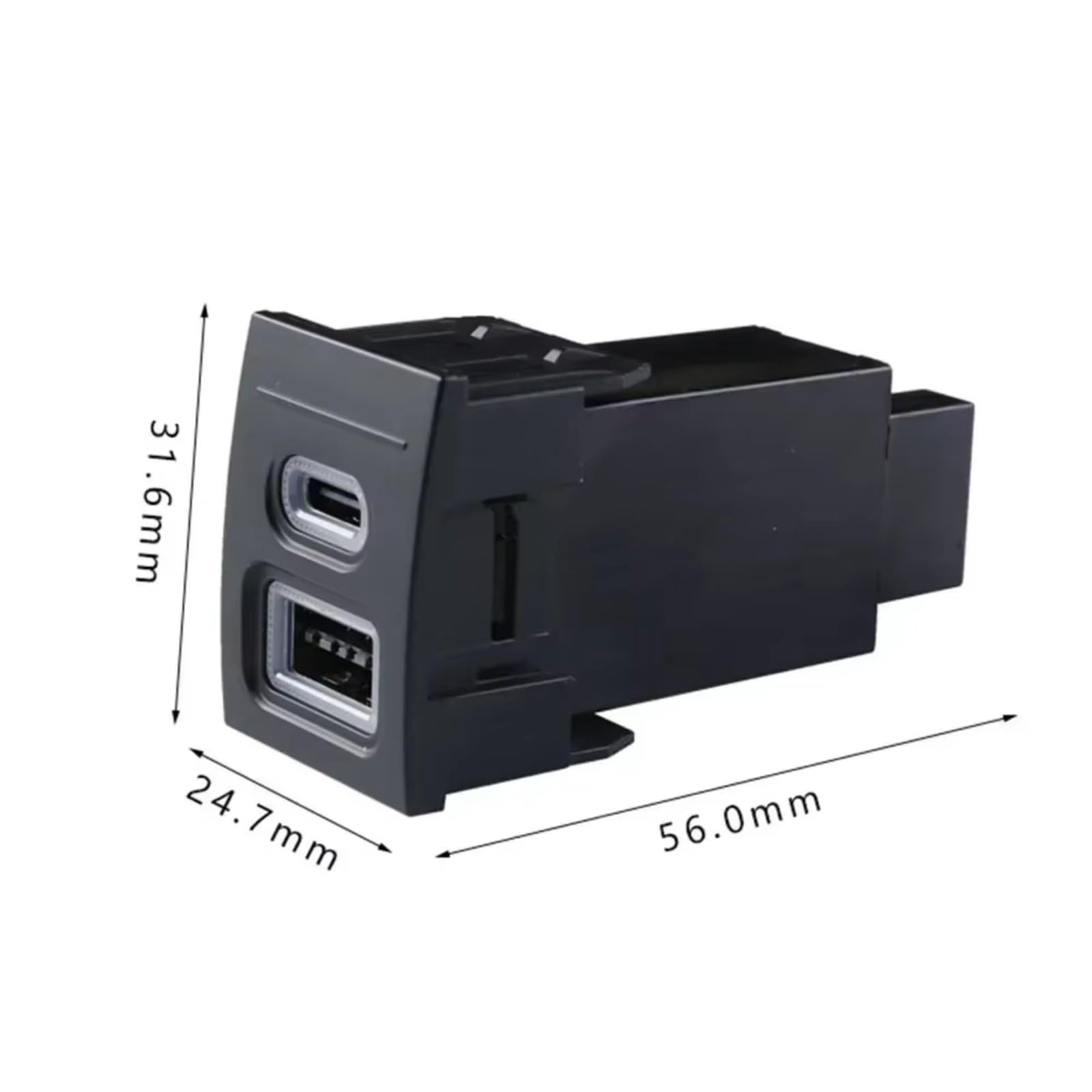Compatible Con VW Para Polo 2004-2009 Dual USB PD QC3.0 12V Enchufe Para Encendedor Cigarrillos Rápido Para Cargador Reemplazo Alta Velocidad A Prueba Agua Puerto USB AUX Jack