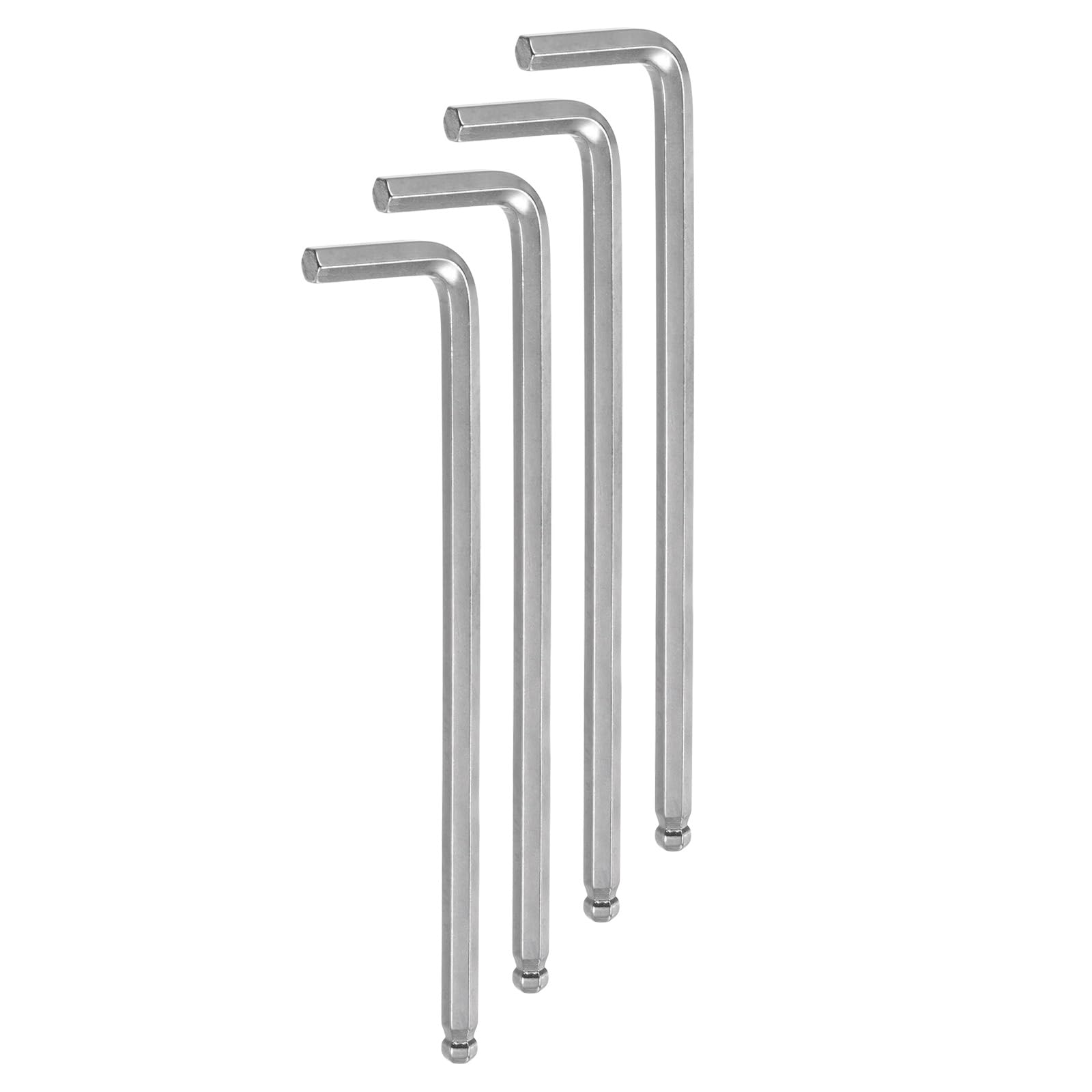 QUARKZMAN 4 Piezas de Llave Hexagonal de Bola de 8 mm, Llave Métrica en Forma de L con Brazo Extra Largo de Acero Cromado Vanadio para Herramientas de Reparación en el Hogar