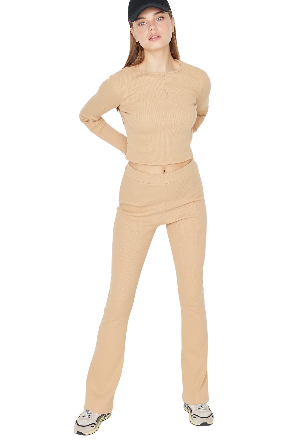 TrendyolWomen's Woman Plain Knit Two-Piece Set Coordinated Outfit