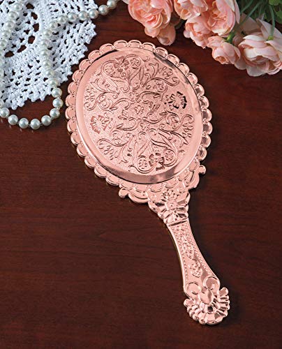 The Paragon Hand Held Mirror - Silver Tone Victorian Vanity Mirror (Copper)