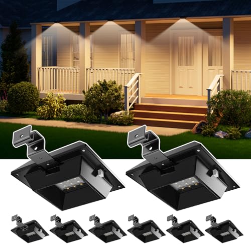 GVSHINE Solar Powered Gutter Lights Outdoor Waterproof 12 LED...