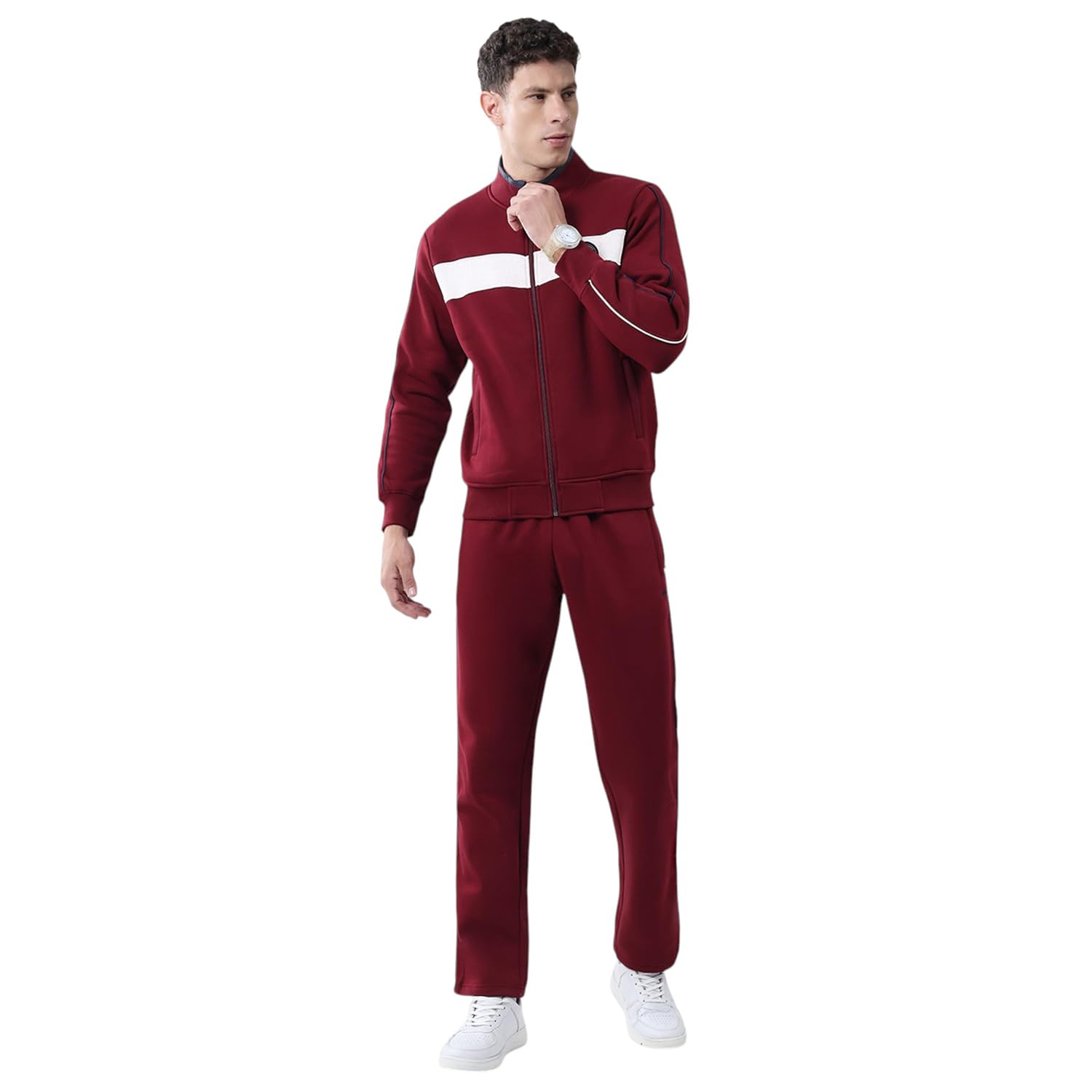 monte carlo Men's Regular Fit Tracksuit | Full Sleeve with Mock Neck | Solid Pattern | Stylish & Comfortable Perforamce Sport Suit For Men's-picture-50