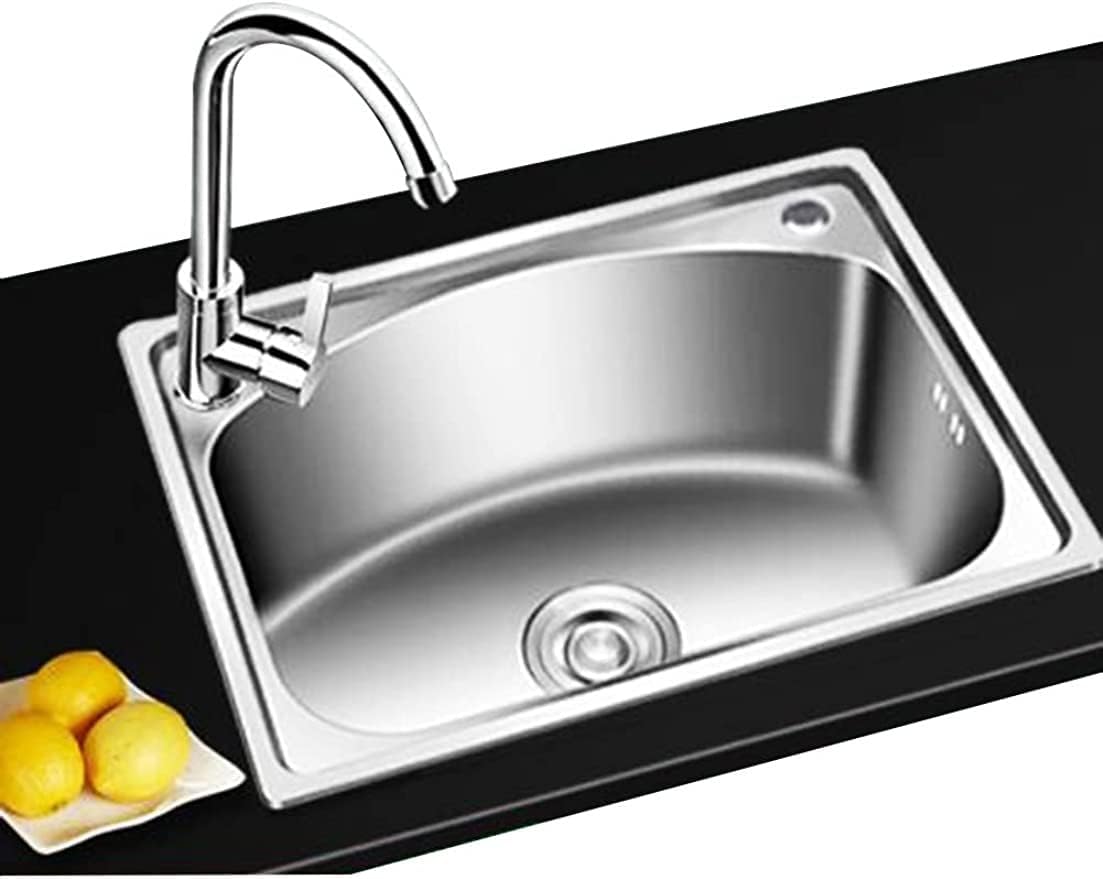 Amazon.co.jp: キッチンシンク 流し台 ステンレス シングルボウル 作り付けのキッチンシンク システムキッチン 滑らかで耐久性が ...