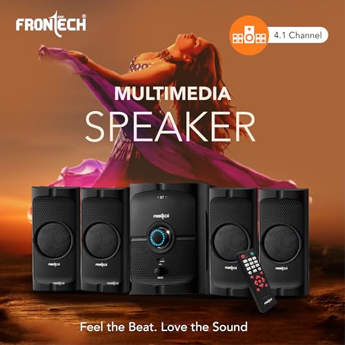 Image of FRONTECH 4.1 Channel Multimedia Speaker System | 60W RMS Output | Bluetooth 5.0 | FM Radio | USB & AUX Input | Remote Control (SW-0127)