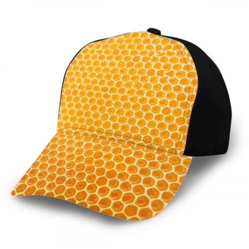 ALALAL Gorras de béisbol Divertidas, Gorra de béisbol monocromática con diseño de Panal de Abeja, Gorra de béisbol Personalizada Ajustable cómoda para Hombres y Mujeres