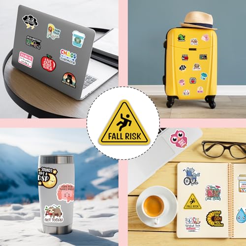 Pegatinas de riesgo de caída calcomanías divertidas de enfermera para botellas y laptop 7